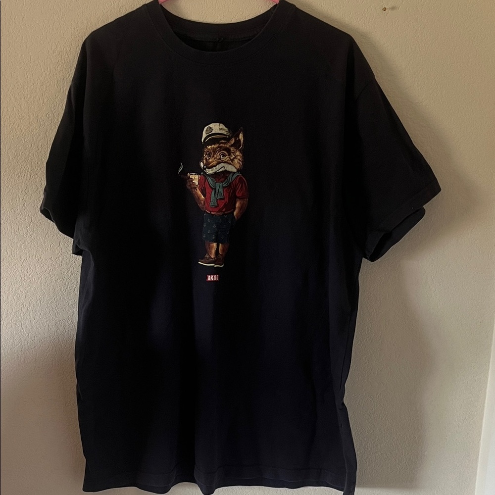 Akoo Navy Blue Tee with Graphic Design